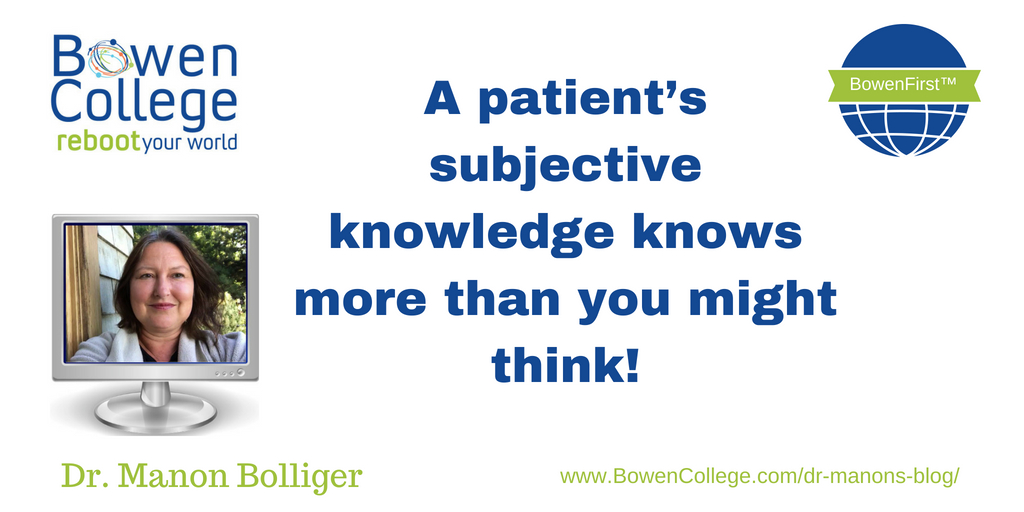 Blog - A patient’s subjective knowledge knows more than you might think!